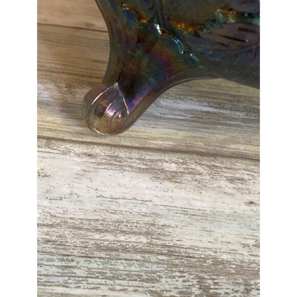 Imperial Carnival Glass Three Footed Bowl 11" - Picture 3 of 11